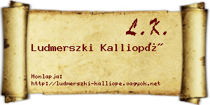 Ludmerszki Kalliopé névjegykártya